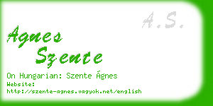 agnes szente business card